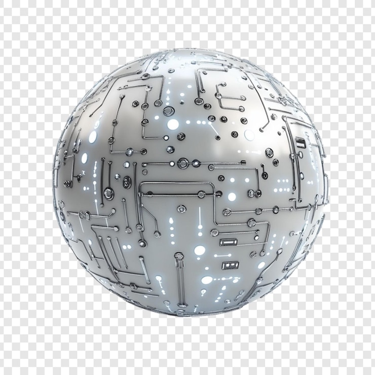 PSD futuristic sphere technological circuit board global network digital technology