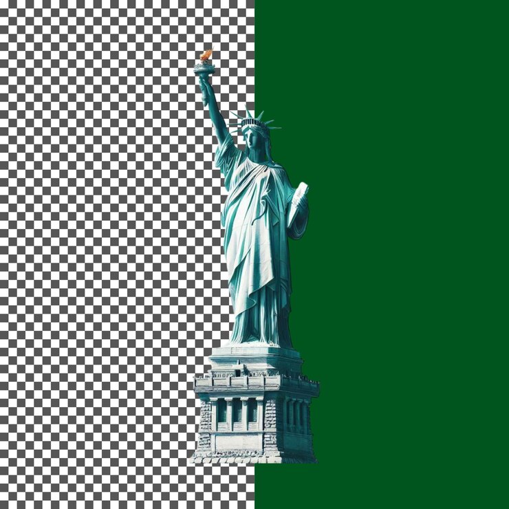 PSD フューチュリスティックな自由の像 透明な背景のコンセプトアート png psd