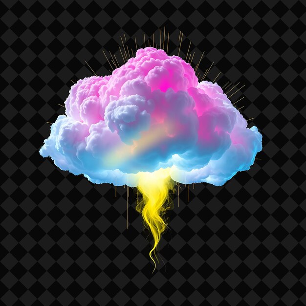 futuristic stratocumulus cloud pulsating with binary code digital circuits and holographic projecti