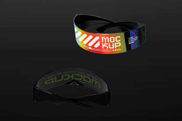 Futuristic sunglasses mock-up design