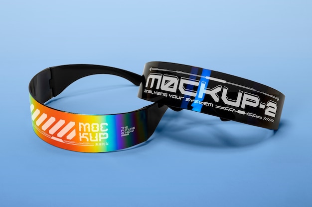 PSD futuristic sunglasses mock-up design