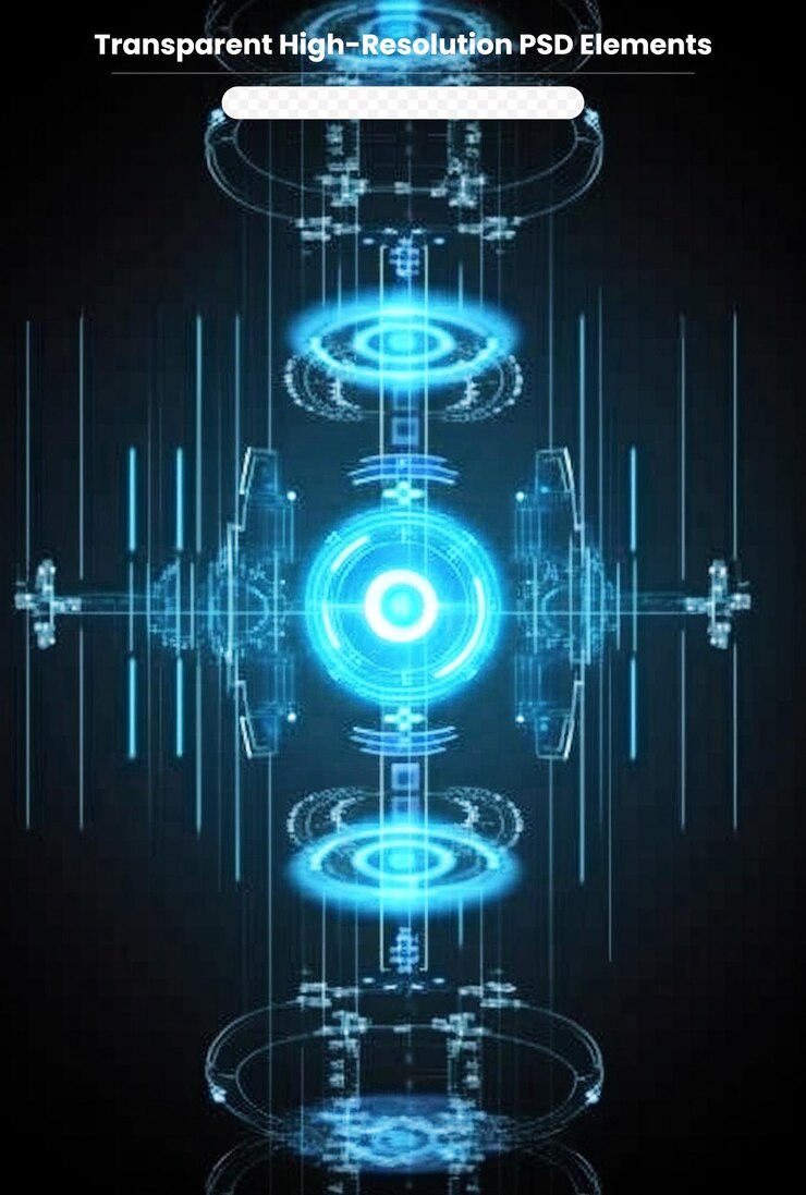 PSD futuristic technology concept gear wheel technology glow light and circuit board