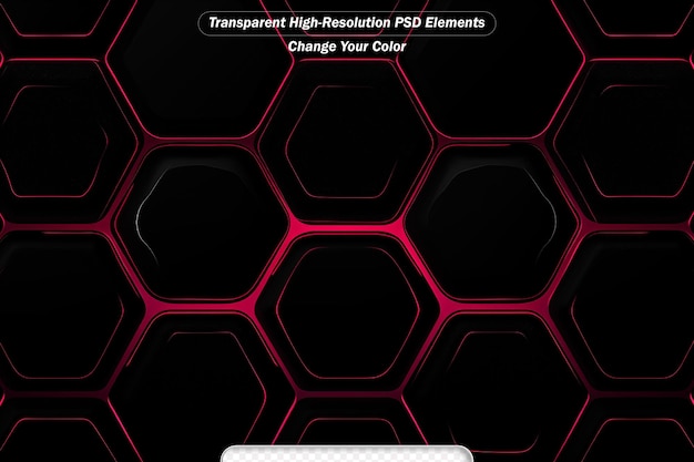 PSD futuristic technology hexagonal shape red light abstract metallic background