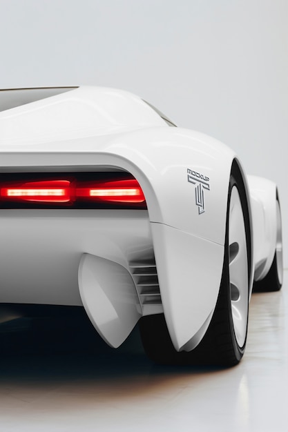 Futuristische auto met logo mockup