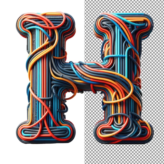 PSD futuristische lettervormen 3d geïsoleerd alfabet