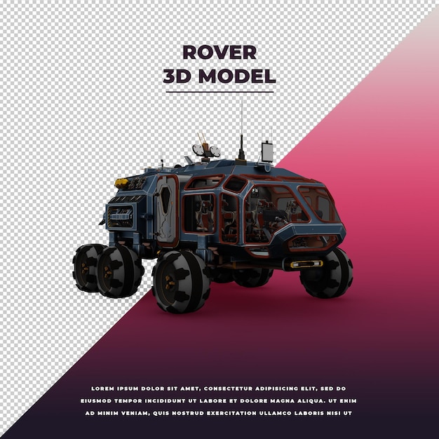 PSD futuristische mars rover 3d geïsoleerd