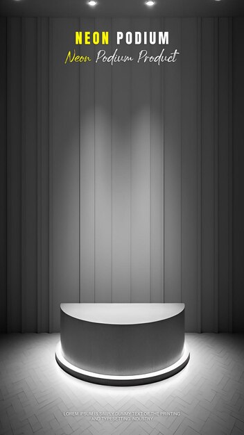 Futuristische verhaal podium podium display mockup product presentatie met neon licht scène product