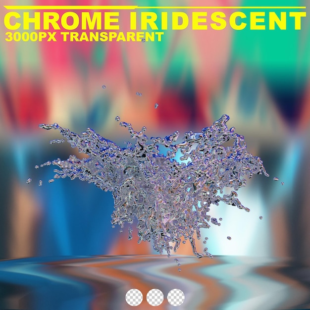 Futuristische vloeibare iriserende chroom abstracte metalen vorm 3d-rendering