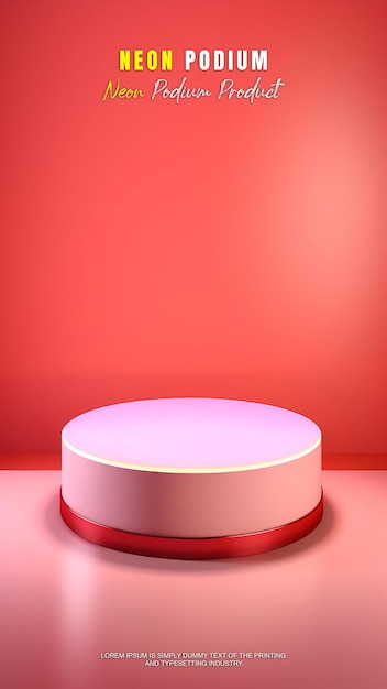 Futuristisk historiepodium scenevisning mockup produktpræsentation med neonlys scene produkt