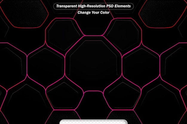 PSD futuristyczna technologia sześciokątny kształt czerwone światło abstrakcyjne metalowe tło