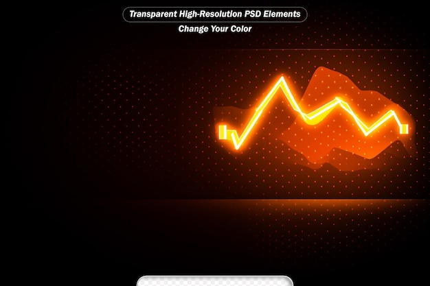 PSD futuristyczny czerwony sygnał trend spadek strzałka wykres transformacja cyfrowa
