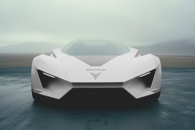 PSD futuristyczny samochód z makietą logo