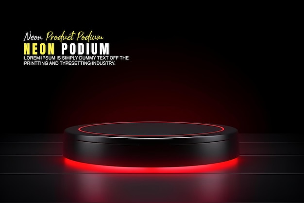 Futuristyczny wyświetlacz na podium prezentacja produktu z sceną oświetlenia neonowej