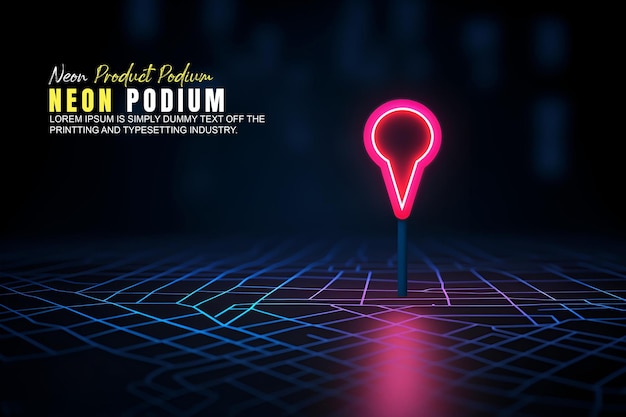Futuristyczny wyświetlacz na podium prezentacja produktu z sceną oświetlenia neonowej