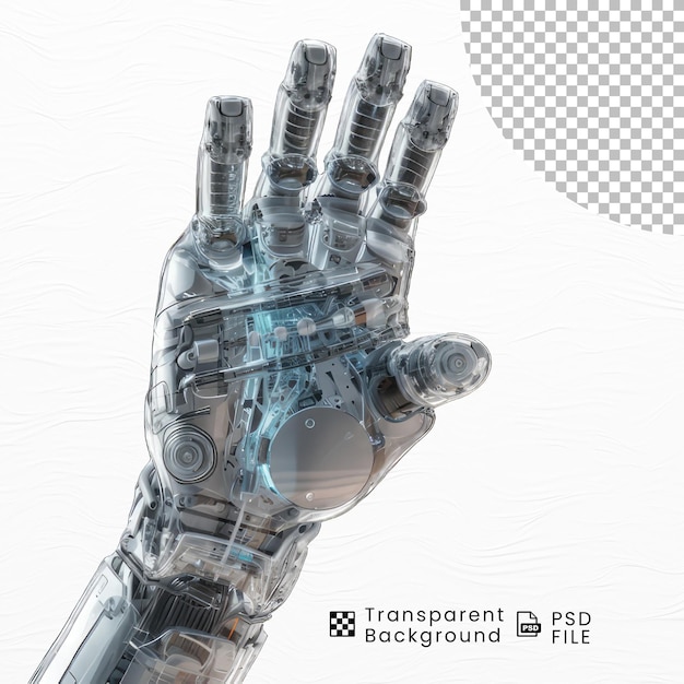 PSD futurystyczne ręczne izolowane tło robota