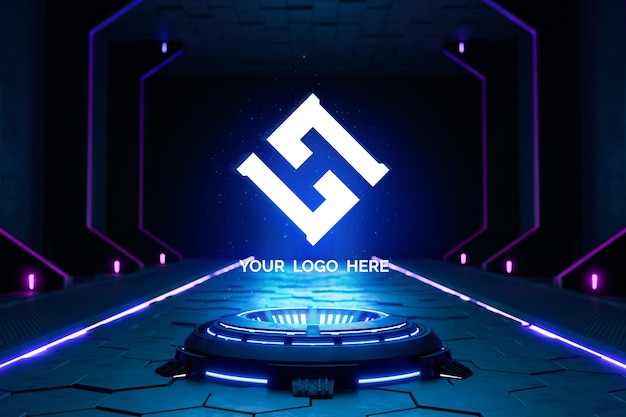 Futurystyczny cokół do makiety logo