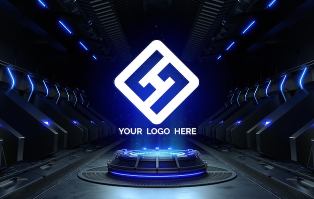 Futurystyczny cokół do makiety logo
