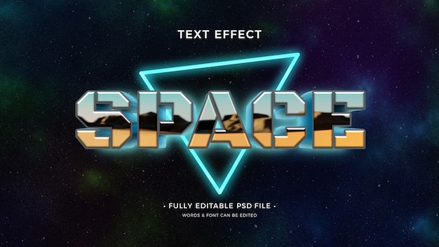 PSD futurystyczny efekt tekstowy przestrzeni
