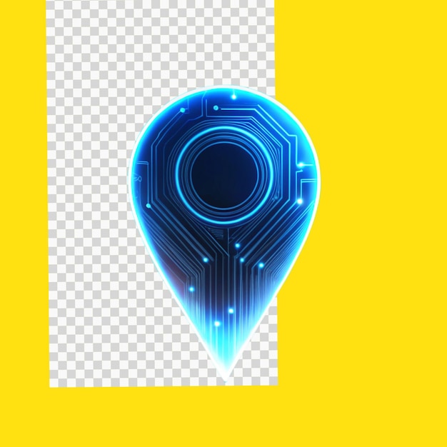 futurystyczny symbol lokalizacji na przezroczystym tle