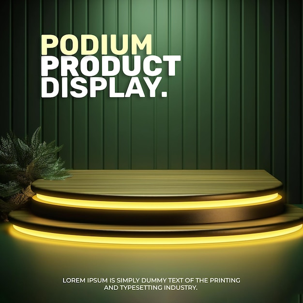Futurystyczny Wyświetlacz Sceniczny Na Podium Makieta Prezentacja Produktu Scena światła Neonowego Do Wyświetlania Produktów