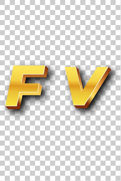 Fv gold logo icon isolated white background transparent