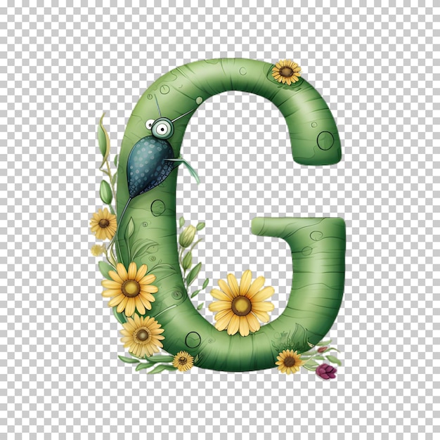 PSD g letter png on transparent background