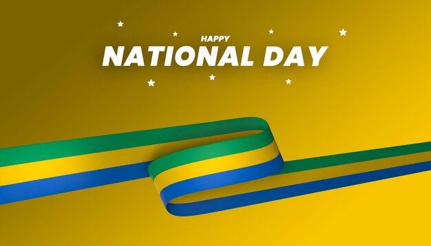 Gabon flag element design national independence day banner psd