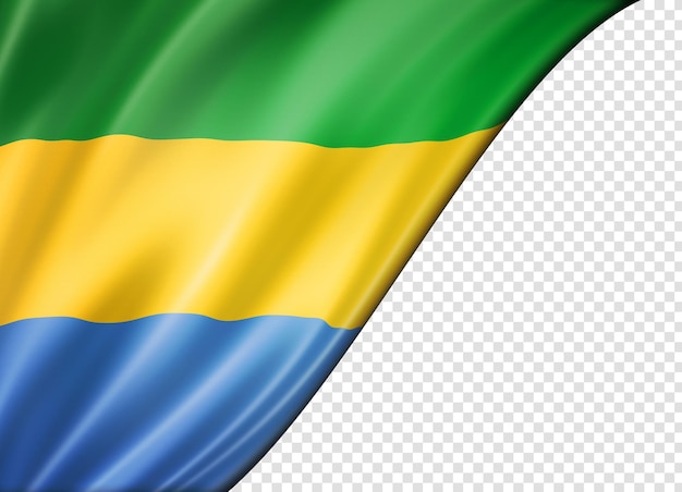 Bandiera del gabon isolata su banner bianco