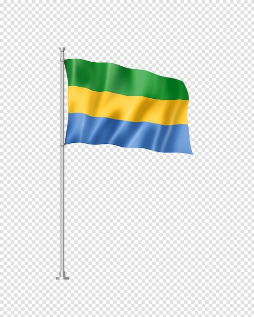 Gabonese vlag geïsoleerd op wit