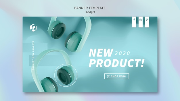 PSD modello di banner concetto gadget