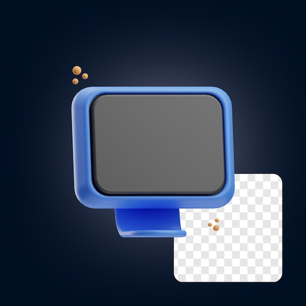 Gadget monitor off 3D Icon Illustration