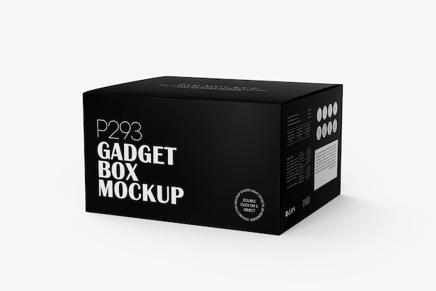 Gadget packaging box studio mockup right view