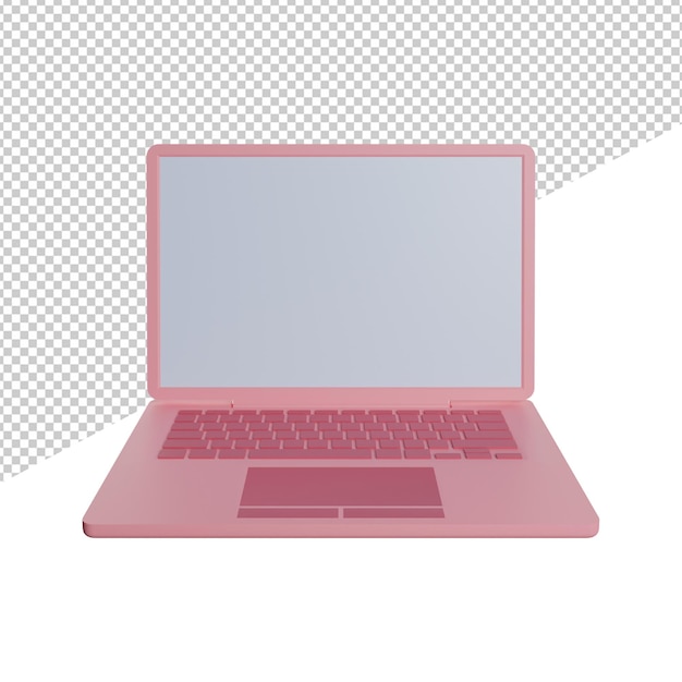 Gadżet Sprzęt Laptop Widok Z Przodu Renderowania 3d Ikona Ilustracja Z Przezroczystym Tłem