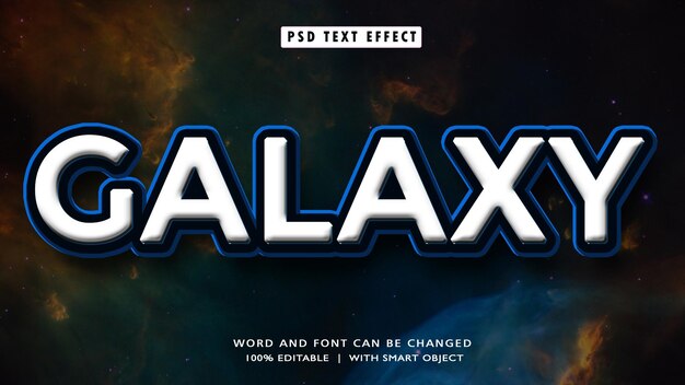 PSD galaxy 3d bewerkbare tekst stijl effect