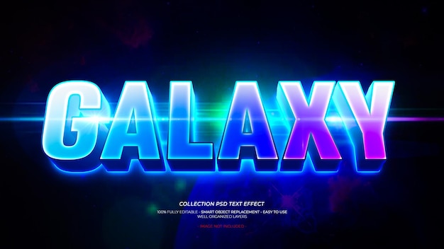 PSD galaxy 3d custom text effect