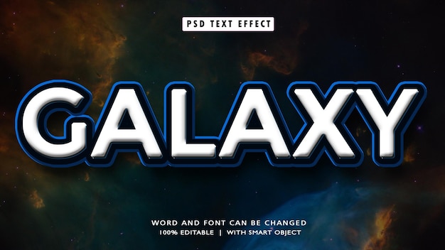 PSD effetto di stile di testo editabile galaxy 3d