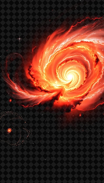 Galaxy Collision Churning With Fiery Red and Orange Undulating Wi Neon Color Frame Y2K Collectiont