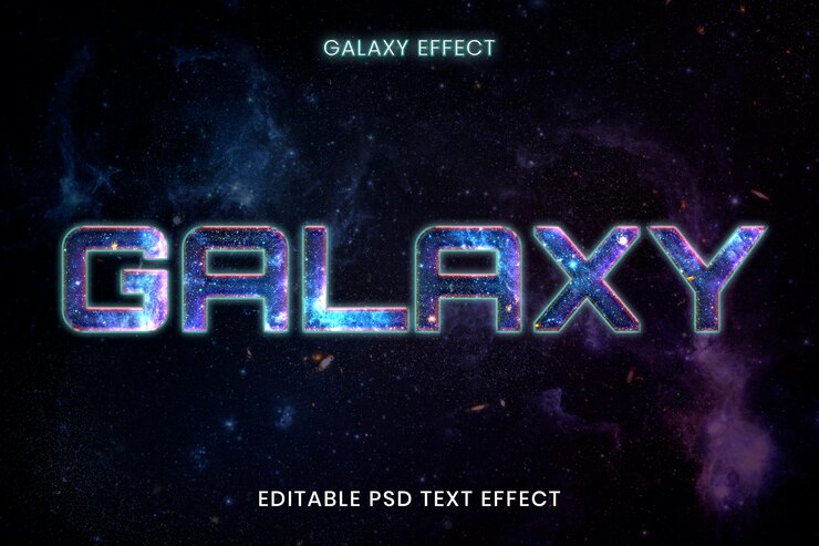 PSD galaxy editable psd text effect template