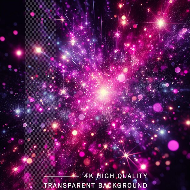 Galaxy illustrations with star and plasma effect purple color on transparent background