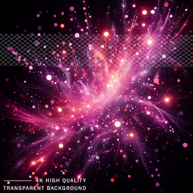 Galaxy illustrations with star and plasma effect purple color on transparent background