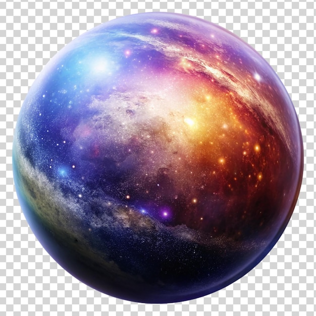 PSD galaxy planet isolated on transparent background