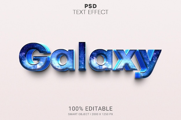 Galaxy PSD smart object Editable Text Effect  design