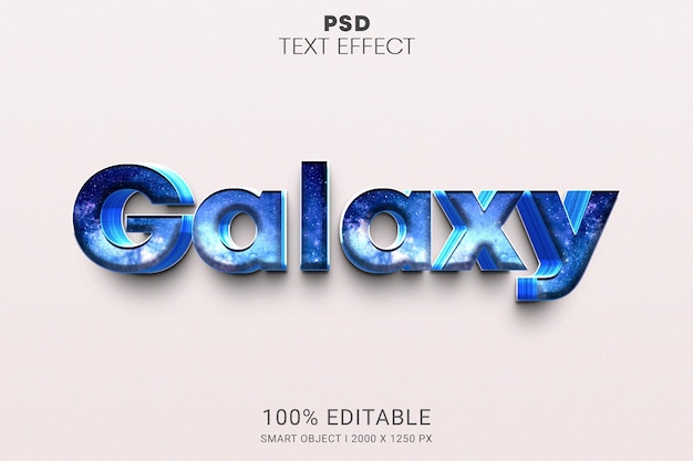 Galaxy Psd 스마트 개체 편집 가능한 텍스트 효과 디자인