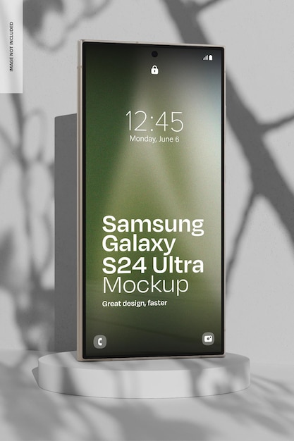 Galaxy S24 with Plant Overlay Mockup Left View