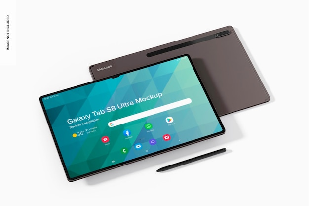 PSD galaxy tab s8 ultra mockup, prospettiva