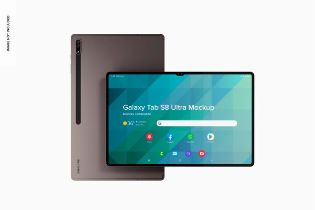 Galaxy tab s8 ultra mockup, vooraanzicht 02