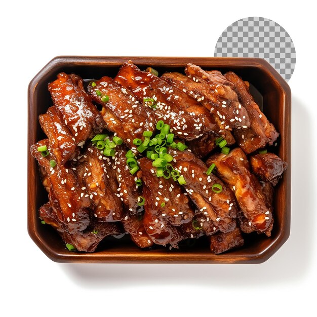 PSD galbi grilled ribs popular korean dish on transparent background