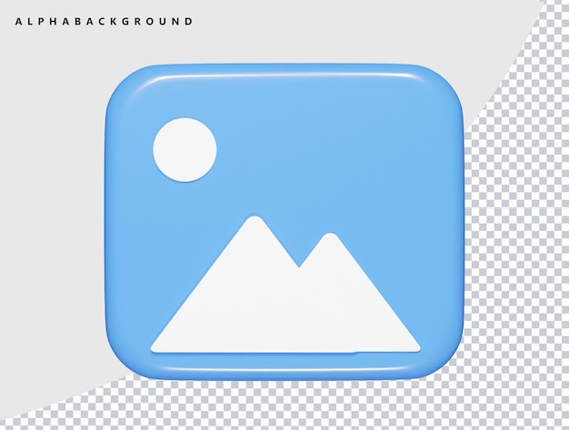 galerij pictogram 3d render illustratie