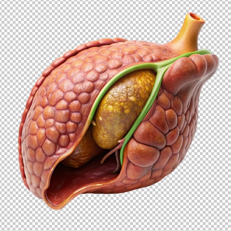 PSD gall bladder cut on transparent background