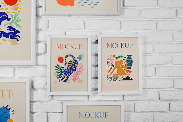 PSD progettazione di mockup di cornici per galleria